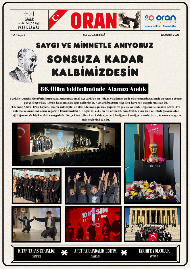 Okul Gazetesi 2. Sayı kapak görseli
