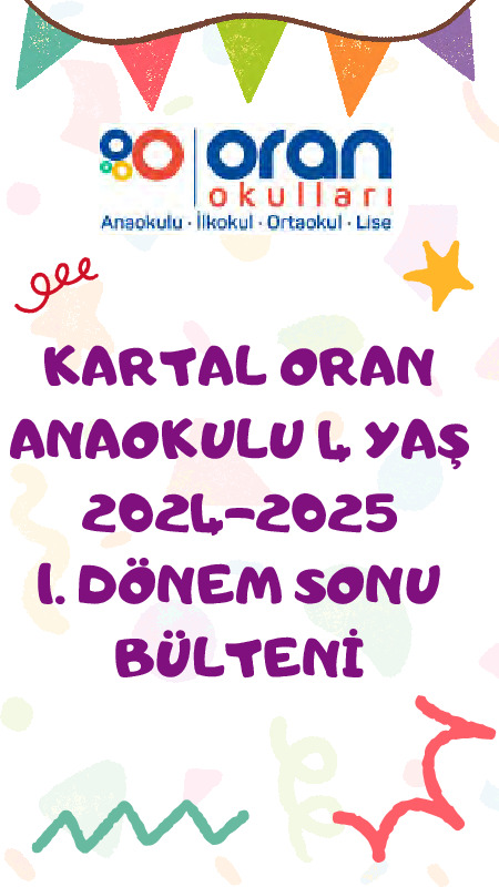 Anaokulu - İlkokul Yarıyıl Etkinlik Bülteni kapak görseli