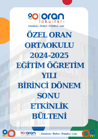 Oran Okulları Ortaokulu Yarıyıl Etkinlik Bülteni kapak görseli