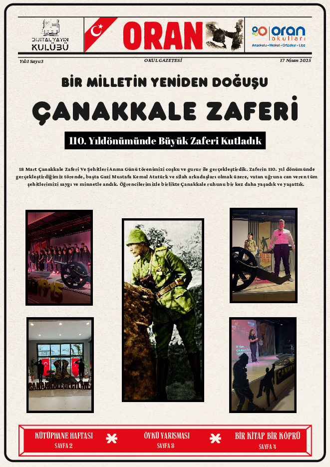 Okul Gazetesi 3. Sayı kapak görseli