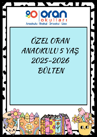 Anaokulu 2025-2026 1. Yarıyıl Bülteni kapak görseli