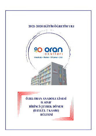 Anadolu Lisesi 2025-2026 1. Yarıyıl Bülteni kapak görseli