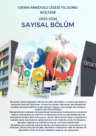 Anadolu Lisesi Yıl Sonu Bülteni / 2023-2024 kapak görseli
