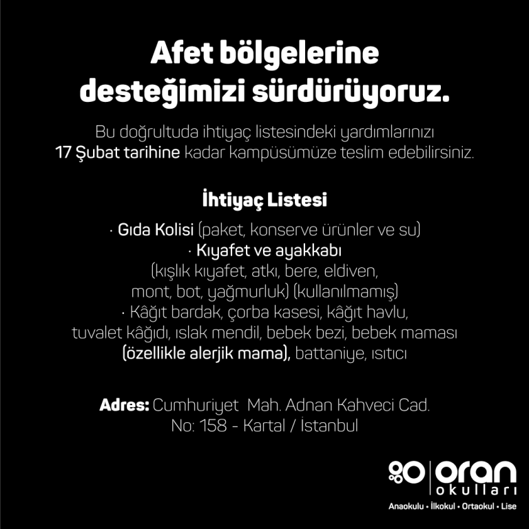 Afet bölgelerine desteğimizi sürdürüyoruz görseli 1