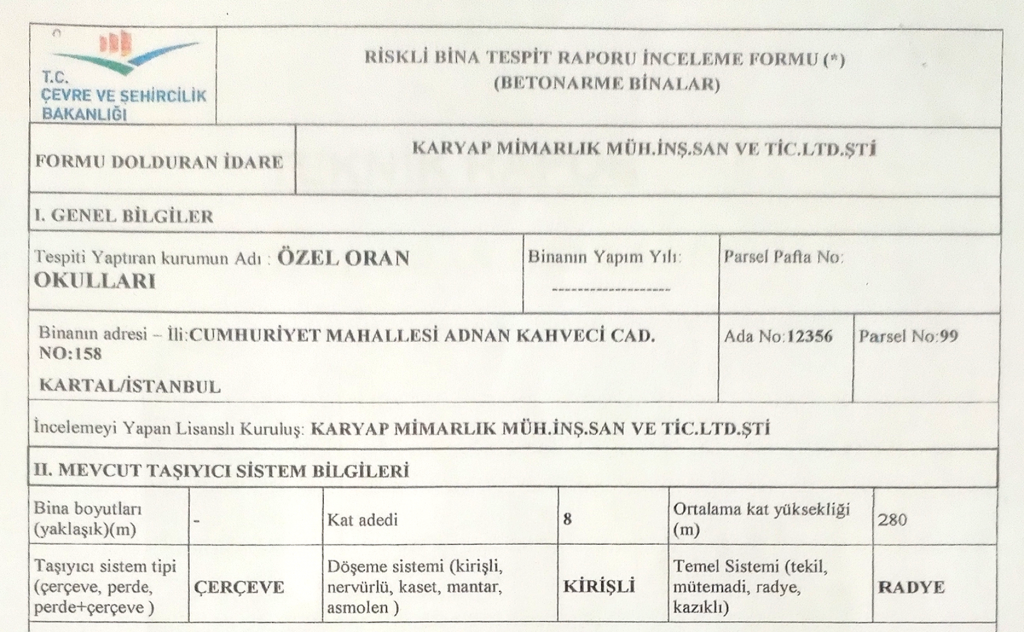 Depreme Esas Risksiz Belgesi