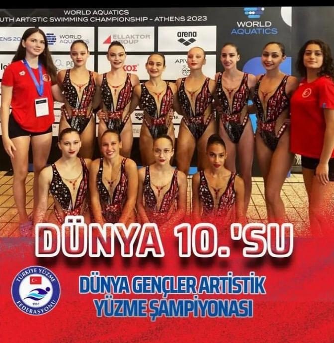 Dünya Gençler Artistik Yüzme Şampiyonası'nda öğrencimiz Naz Hazal Çinkaya'nın da bulunduğu takım Dünya 10.su olmuştur. görseli 1