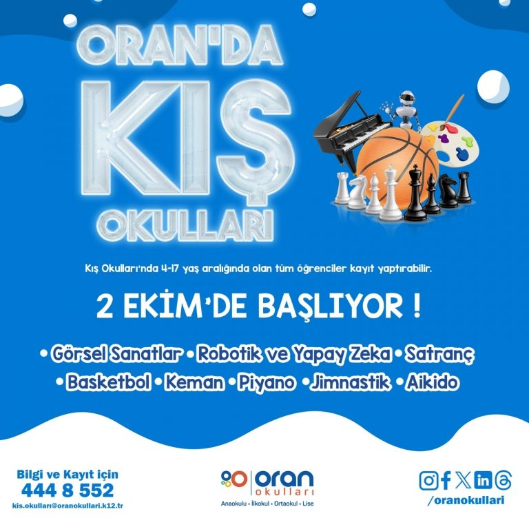 Oran’da Kış Okulları 2 Ekim’de Başlıyor!