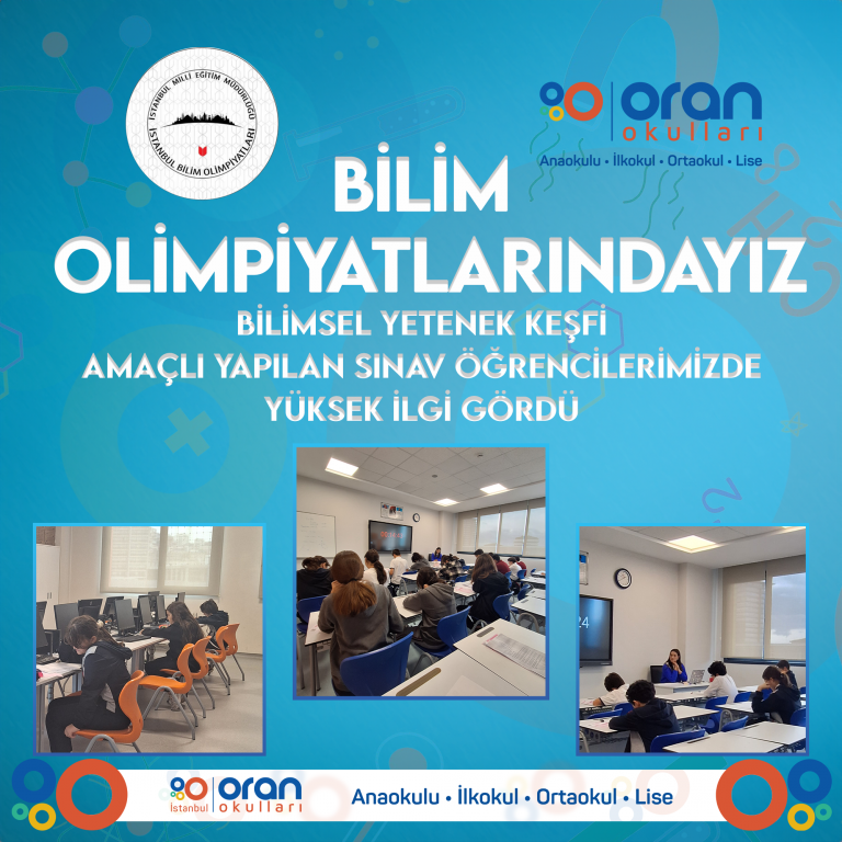 Ortaokul öğrencilerimiz Bilim Olimpiyatları sınavına yüksek katılım gösterdi.
