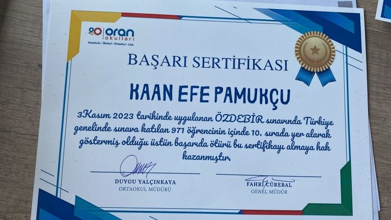 Özdebir Sınavı Başarımız görseli 2