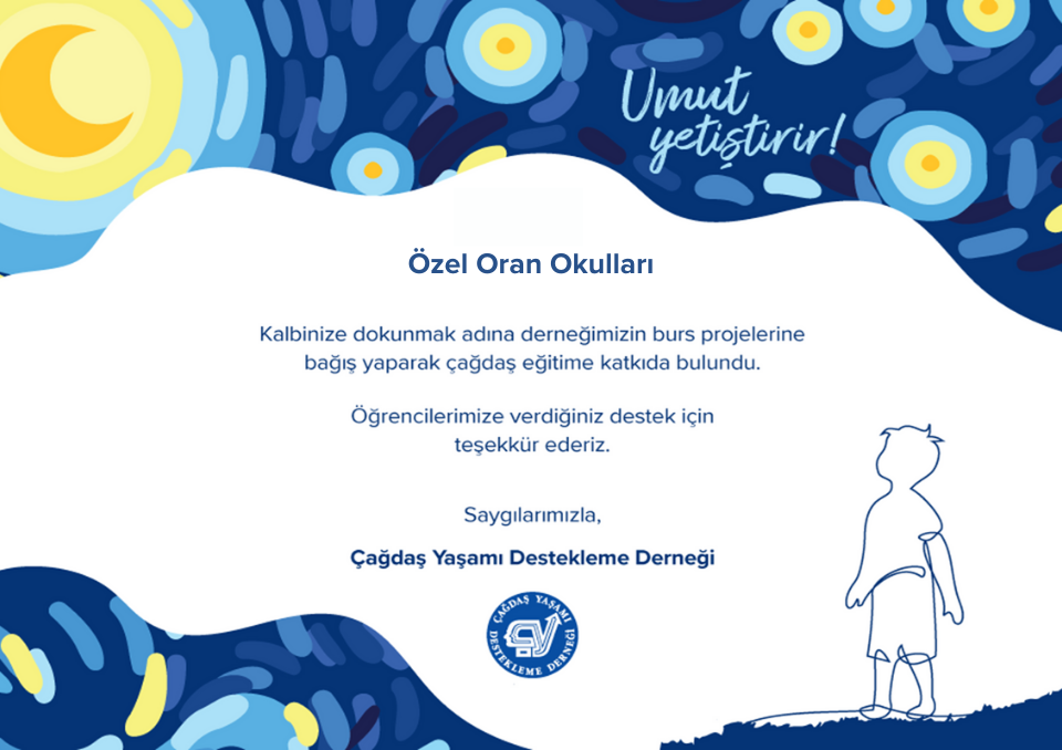 Öğrencilerimizden Çağdaş Yaşamı Destekleme Derneğine Bağış!