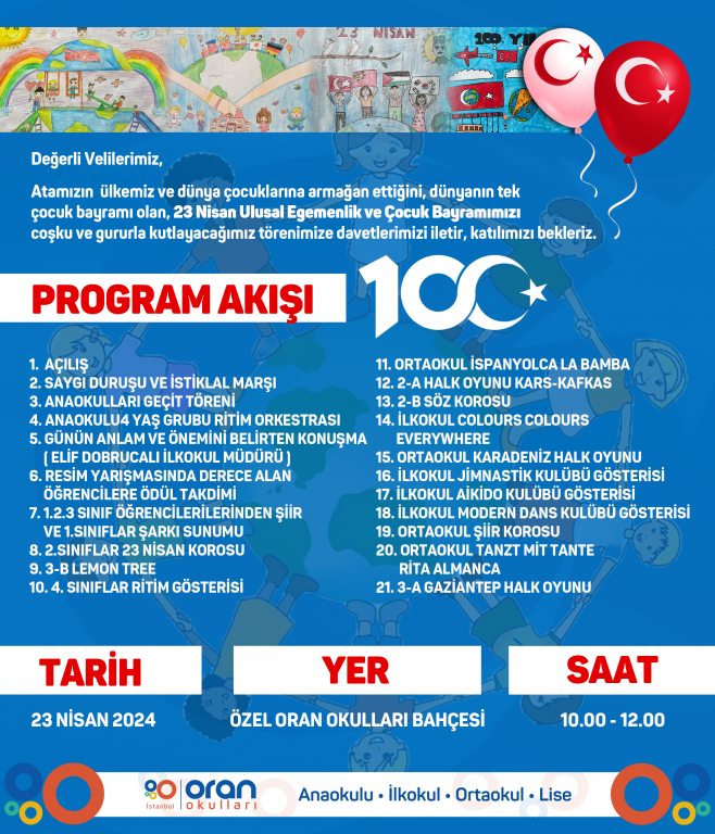 23 Nisan Ulusal Egemenlik ve Çocuk Bayramı Program Akışımız görseli 1