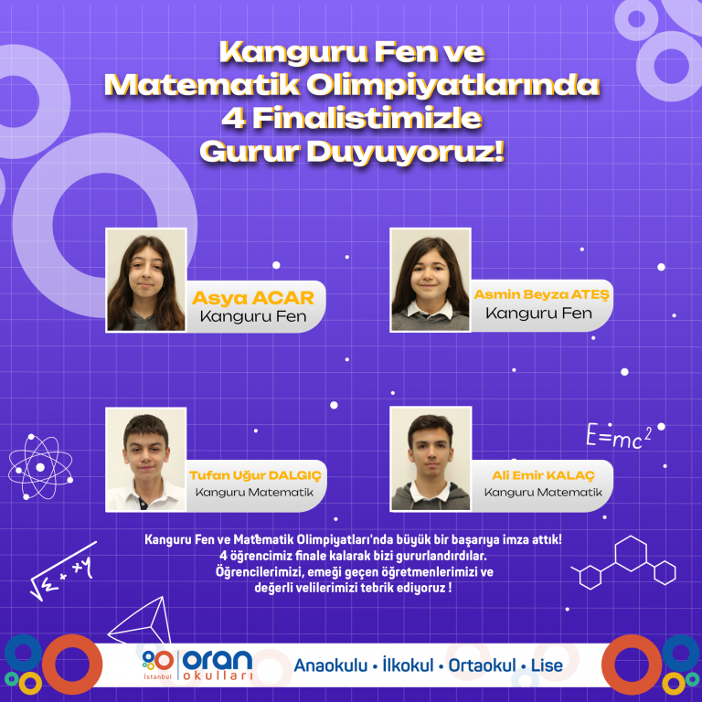 Kanguru Fen ve Matematik Olimpiyatlarında 4 Finalistimizle Gurur Duyuyoruz!