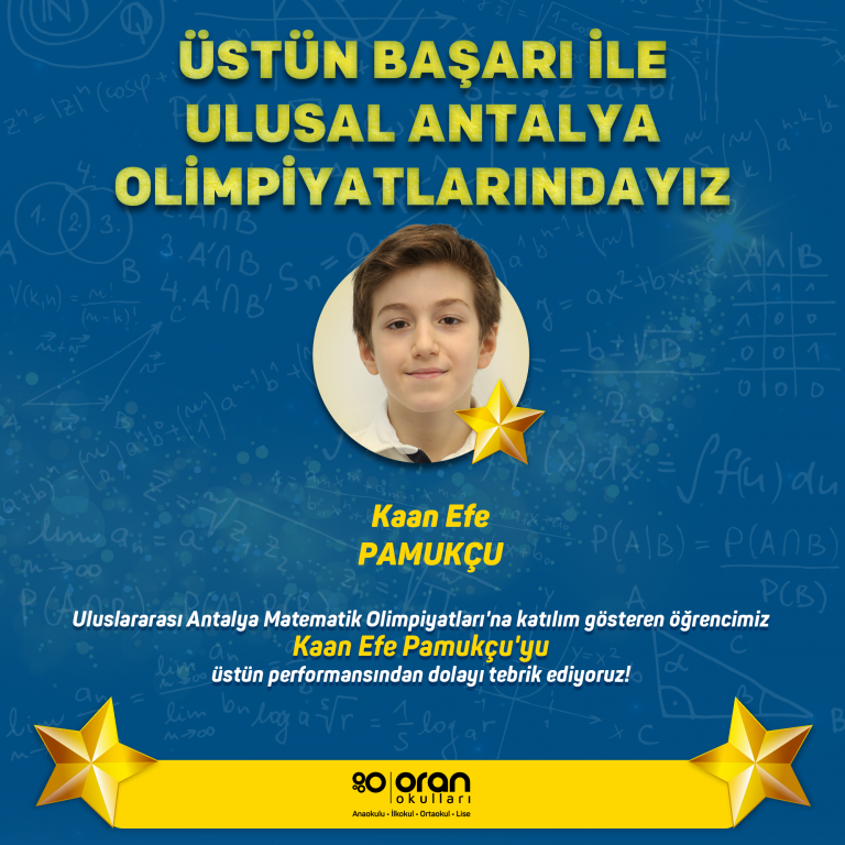 ULUSAL ANTALYA MATEMATİK OLİMPİYATLARINDA ÜSTÜN BAŞARI
