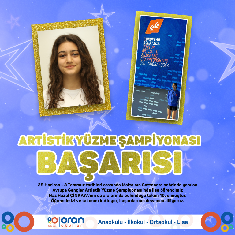 Avrupa Gençler Artistik Yüzme Şampiyonası'nda lise öğrencimiz Naz Hazal ÇİNKAYA'nın da aralarında bulunduğu takım 10. olmuştur.