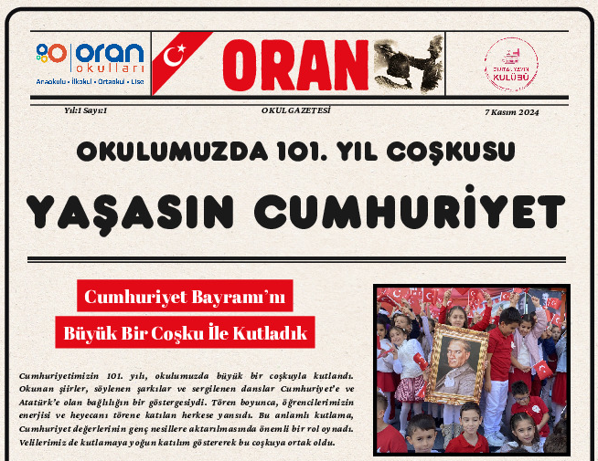 Okul Gazetemizin İlk Sayısı Yayında