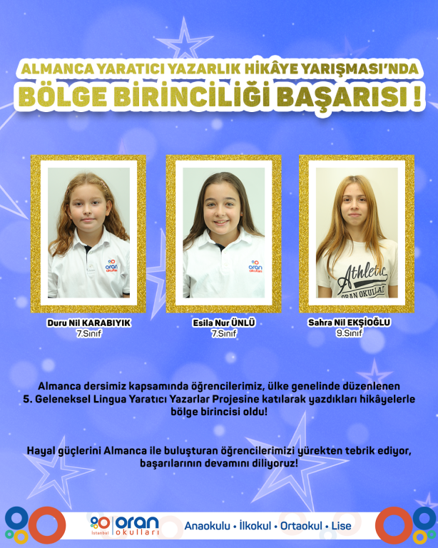 Almanca Yaratıcı Yazarlık Hikâye Yarışmasında Büyük Başarı!