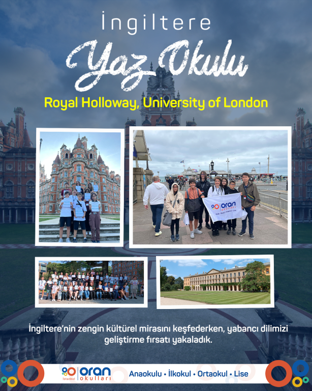 Bu yaz Oran Okulları öğrencileri, İngiltere’de Royal Holloway Üniversitesi’nde Oxford International tarafından düzenlenen yaz okuluna katılarak unutulmaz bir yurtdışı deneyimi yaşadı!