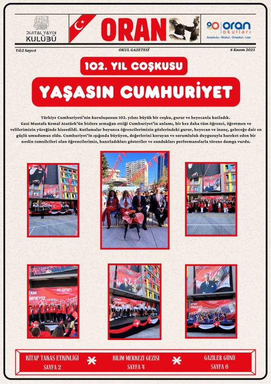 Dijital Yayın Kulübü’nün hazırladığı Gazete Oran’ın 4. sayısı ile karşınızdayız.