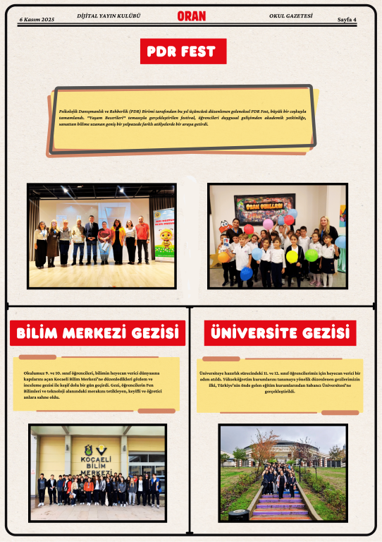 Dijital Yayın Kulübü’nün hazırladığı Gazete Oran’ın 4. sayısı ile karşınızdayız. görseli 4