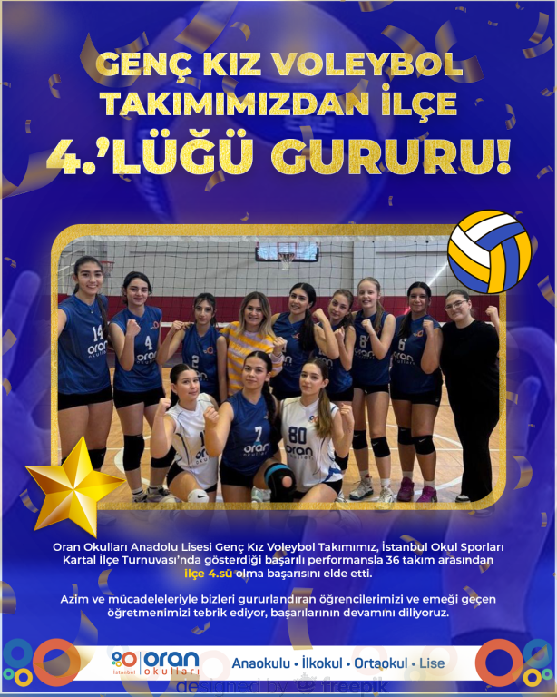 Genç Kız Voleybol Takımımızdan İlçe 4.’lüğü Gururu!