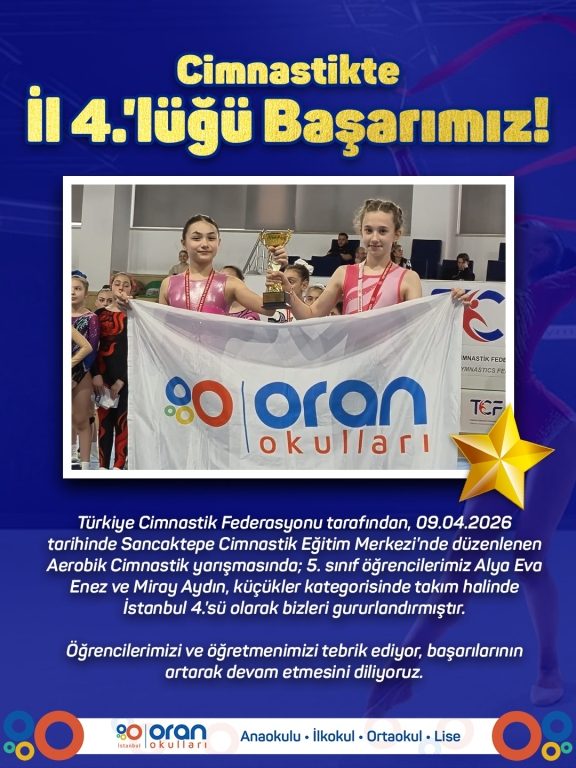 Cimnastikte İl 4.lüğü Başarımız görseli 1