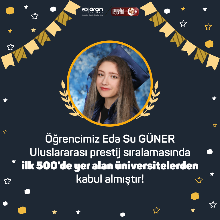 Öğrencimiz Uluslararası prestij sıralamasında ilk 500'de yer alan üniversitelerden kabul almıştır